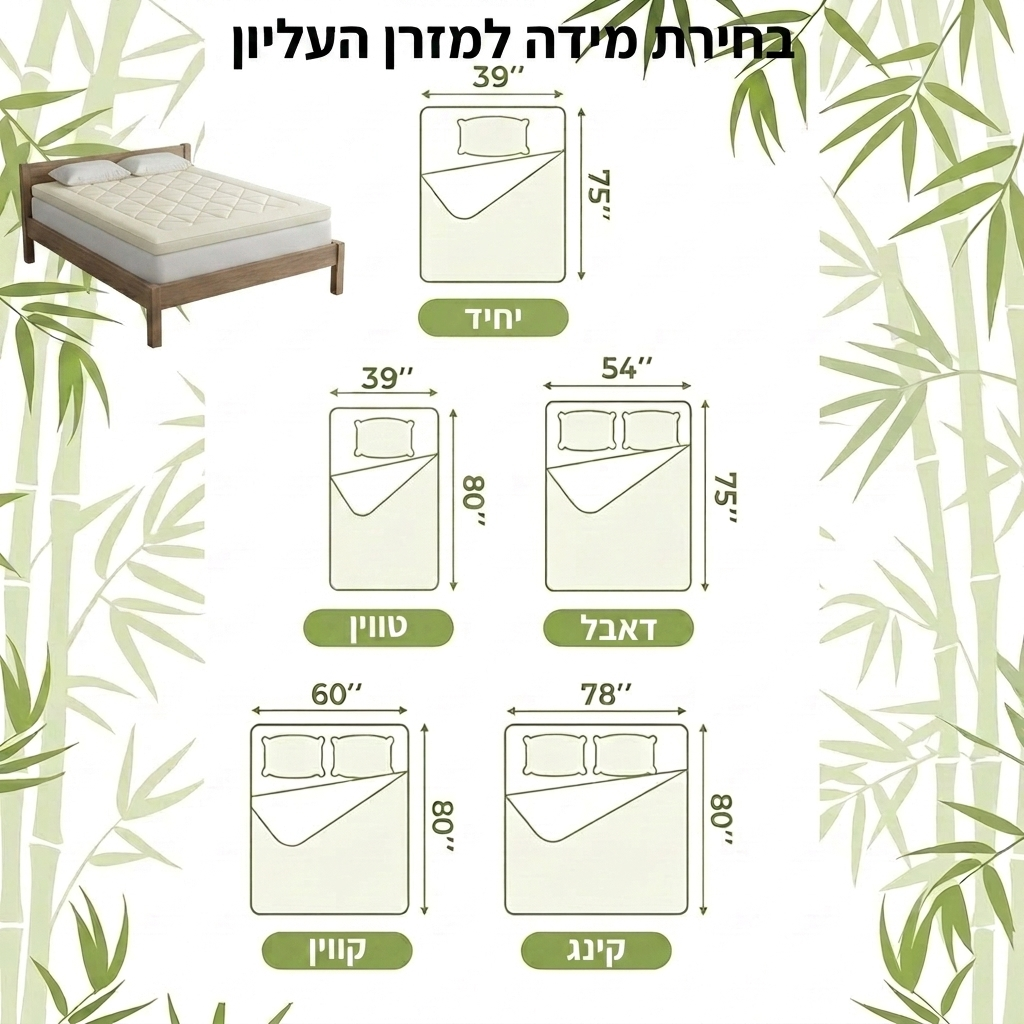 EverRest™ - כיסוי פרמיום מרופד מבמבוק אסייתי